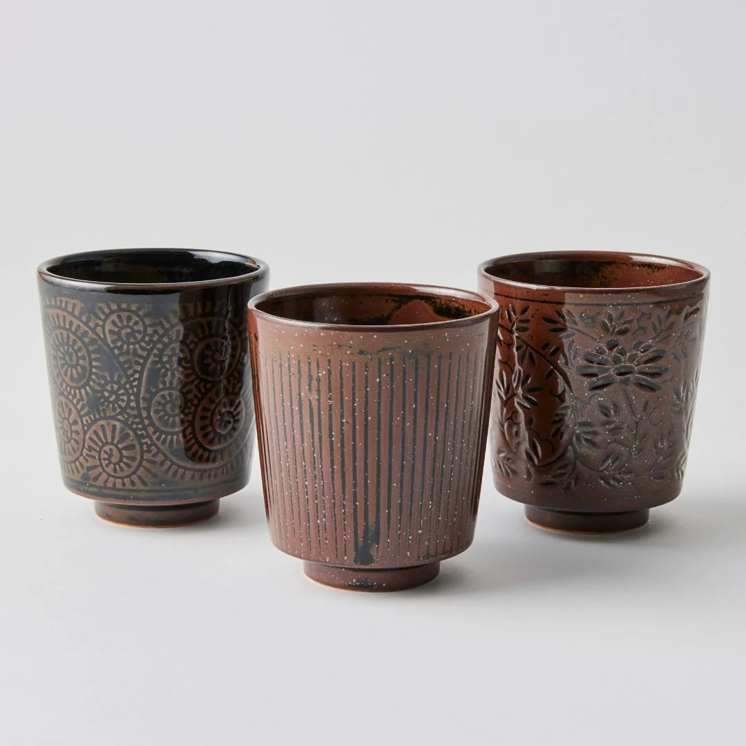 Koyu Tetsuyu Brown Arabesque Sake Cup - Image 2