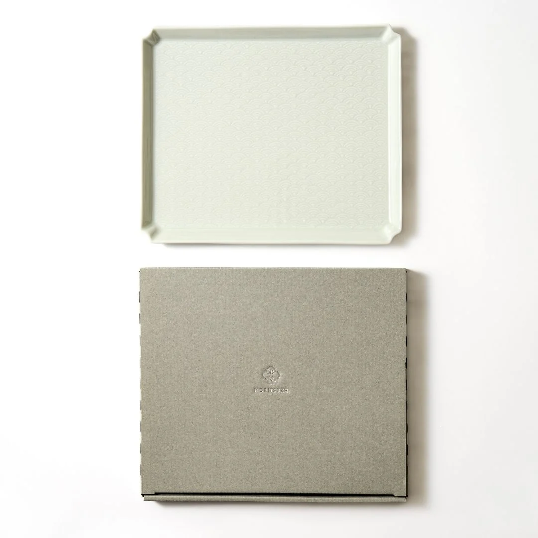 Large Blue Sea Wave Patterned Square Plate - Image 4