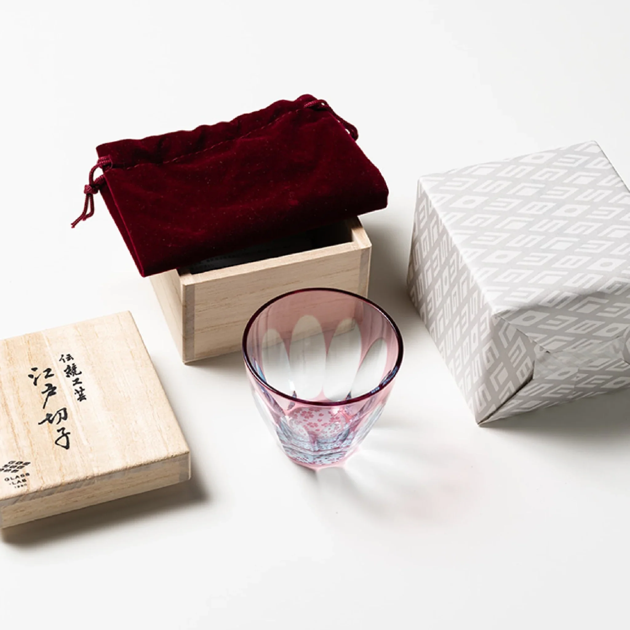 Edo Kiriko Two-Tone Cherry Blossom Sake Cup - Image 6