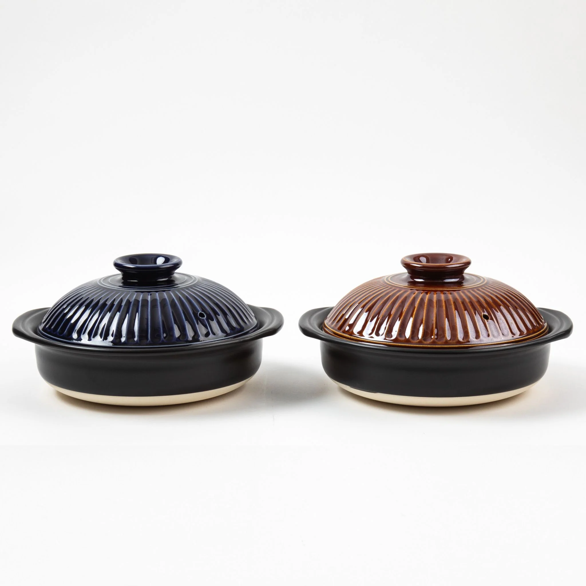 GINPO Chrysanthemum Blue Glaze Donabe Clay Pot (3-4 People) - Image 7