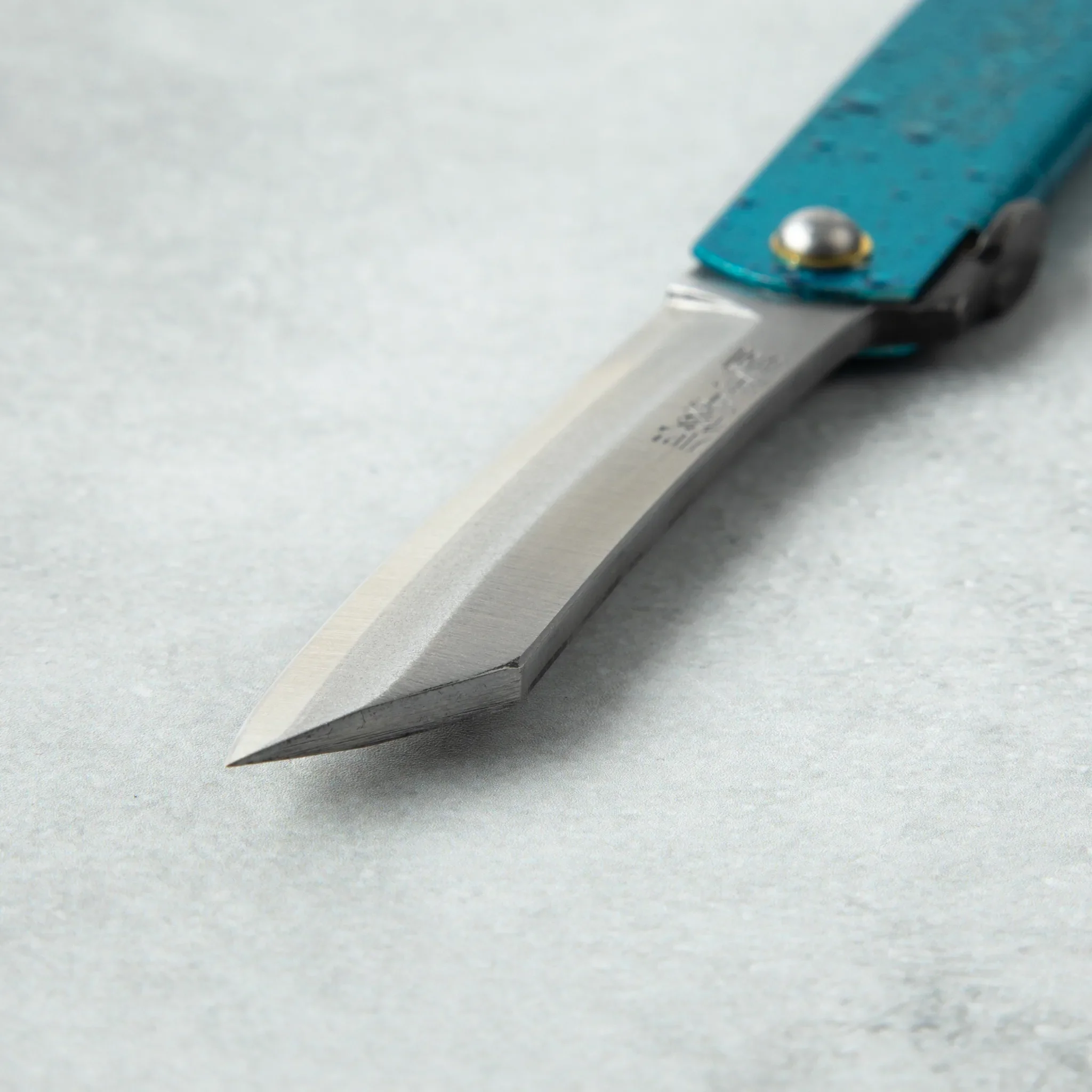 Higonokami Aogami Steel Clad Mizushibuki Blue Folding Knife - Image 4