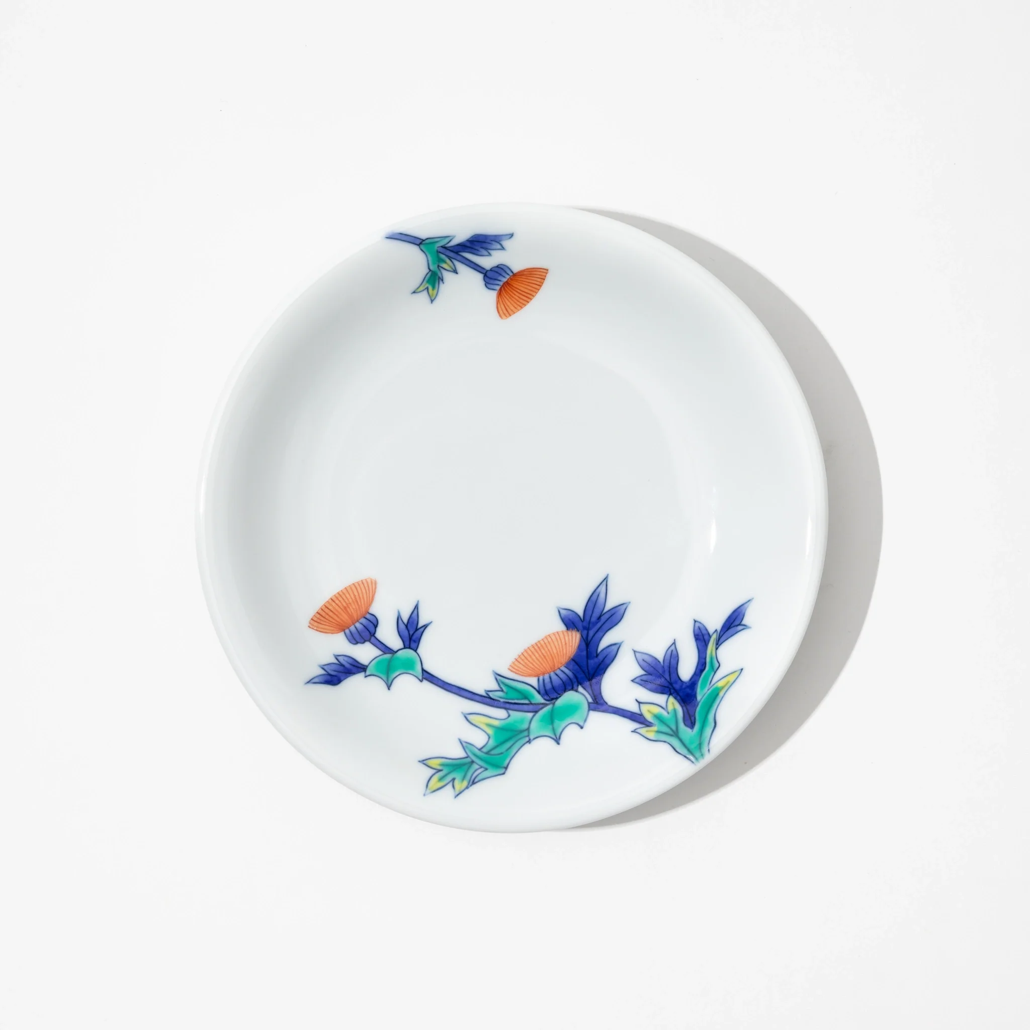Iro-Nabeshima Glazed Porcelain Thistle Coffee Cup and Saucer Set - Image 5