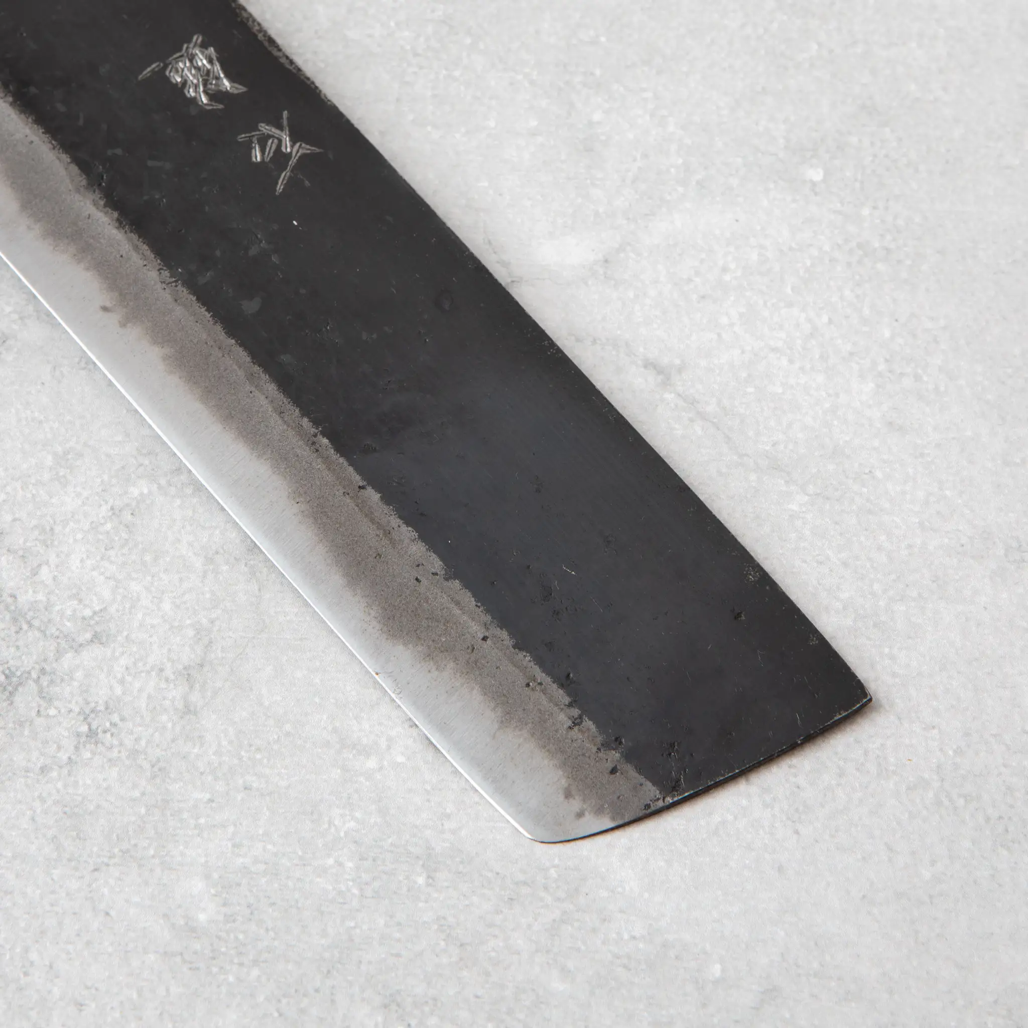 Ishizuchi Blue Steel No.2 Nakiri Knife Walnut Handle - Image 3