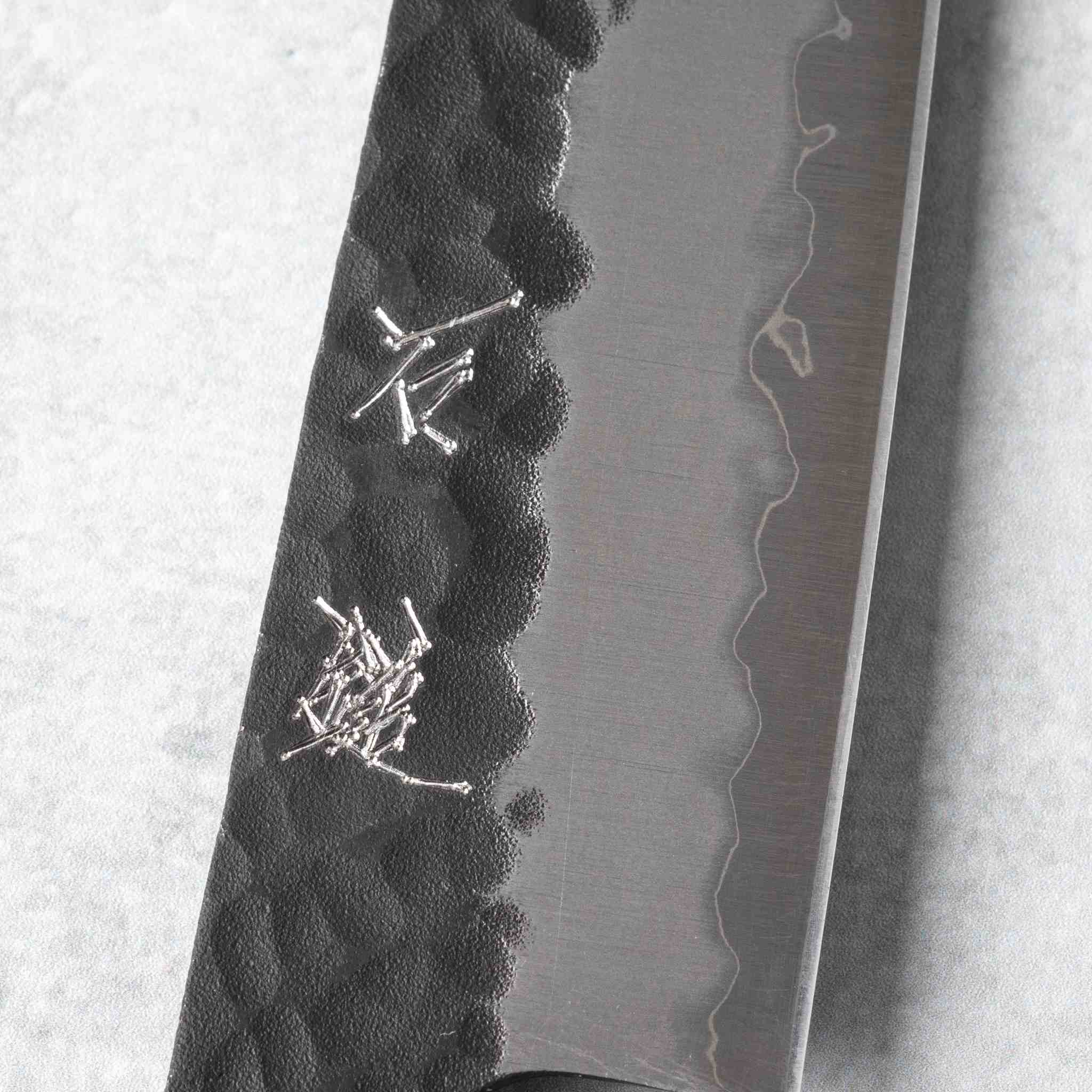 Ishizuchi Blue Super Steel Kurohada Tsuchime Petty Knife Rosewood Handle - Image 5