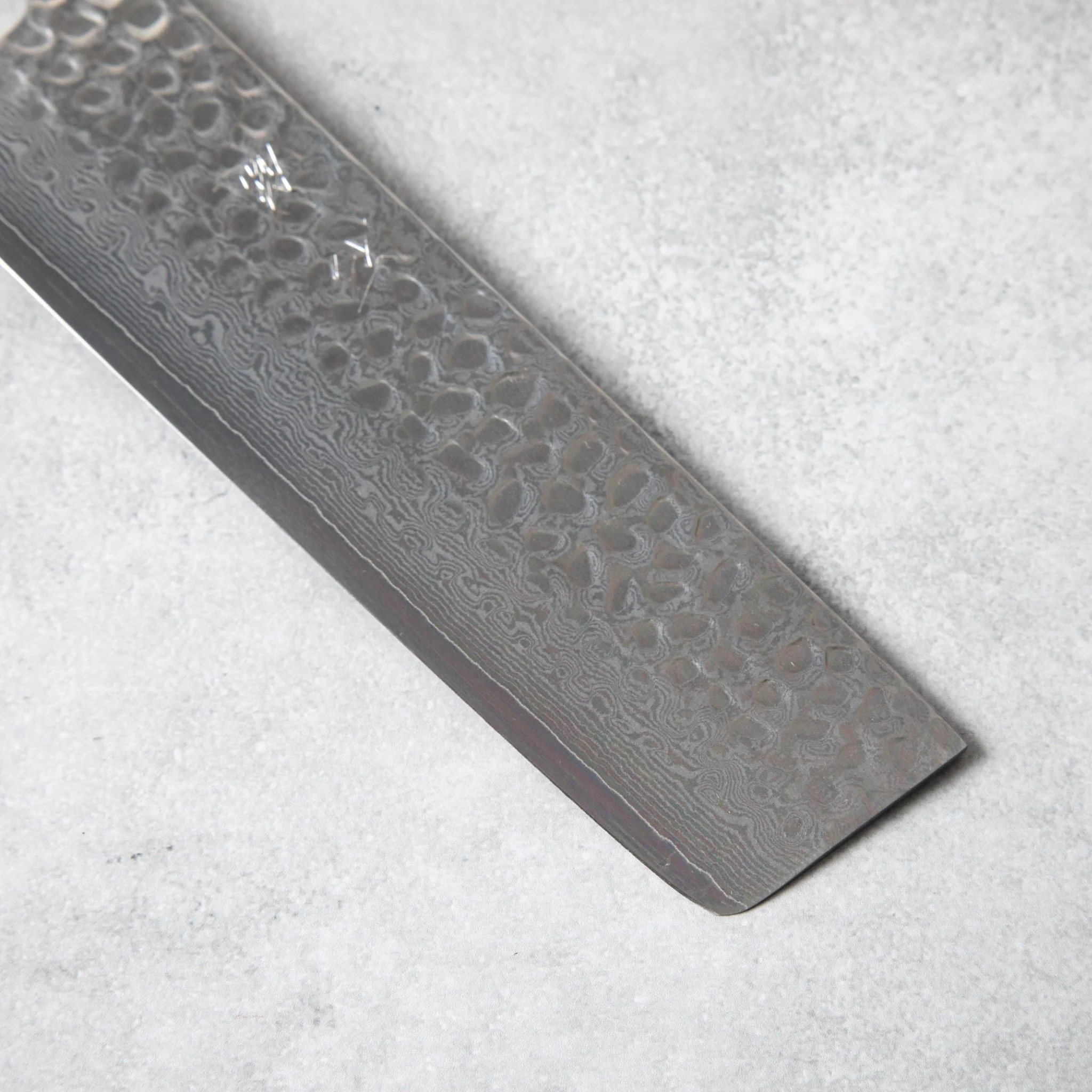 Ishizuchi VG10 Tsuchime Damascus Nakiri Knife Rosewood Handle - Image 3