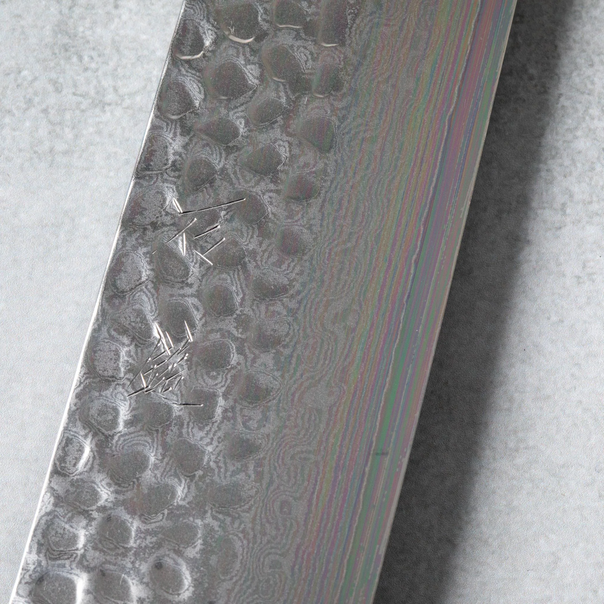 Ishizuchi VG10 Tsuchime Damascus Nakiri Knife Rosewood Handle - Image 5