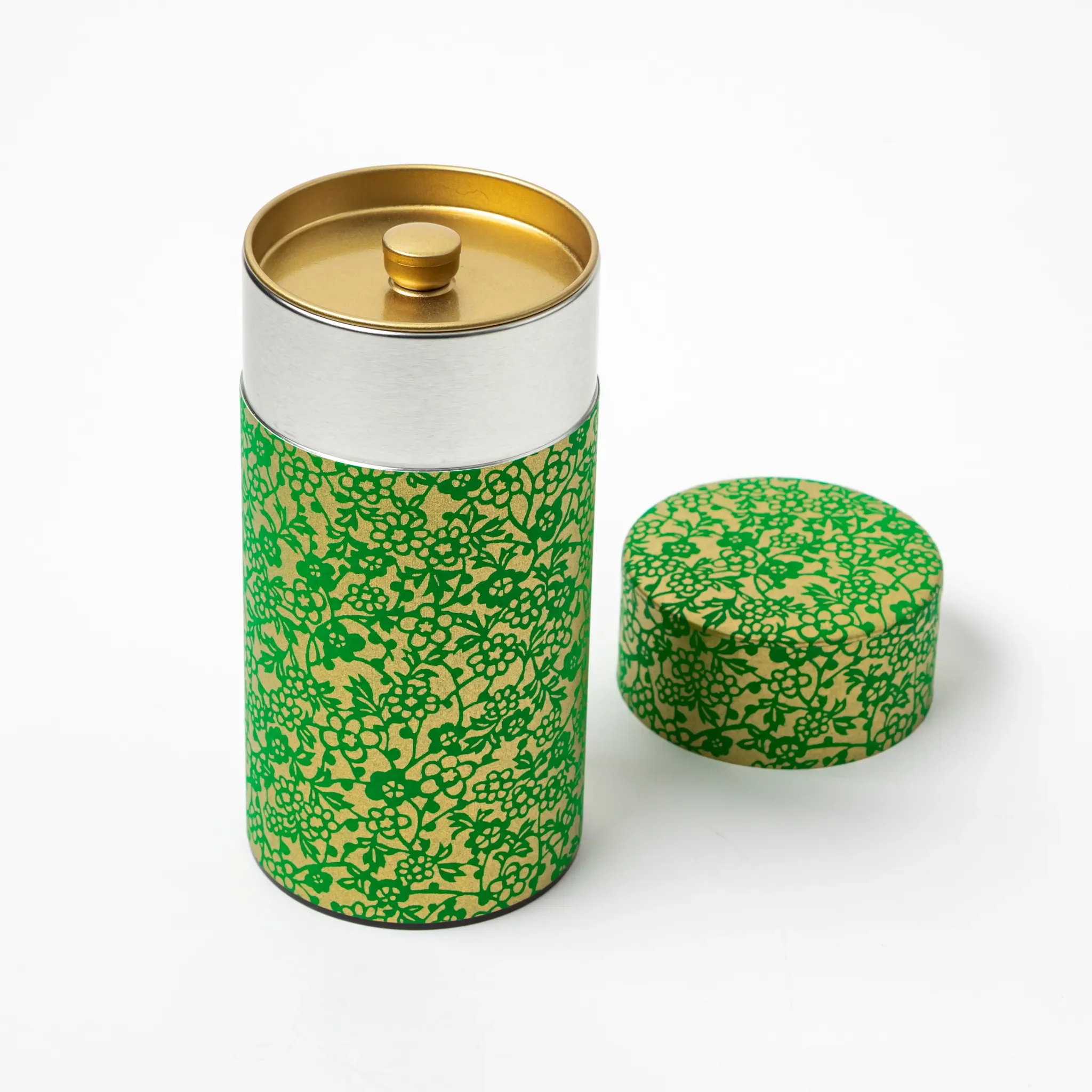 Japanese Ivy Washi Dye Double-Lid Tea Canister - Image 4