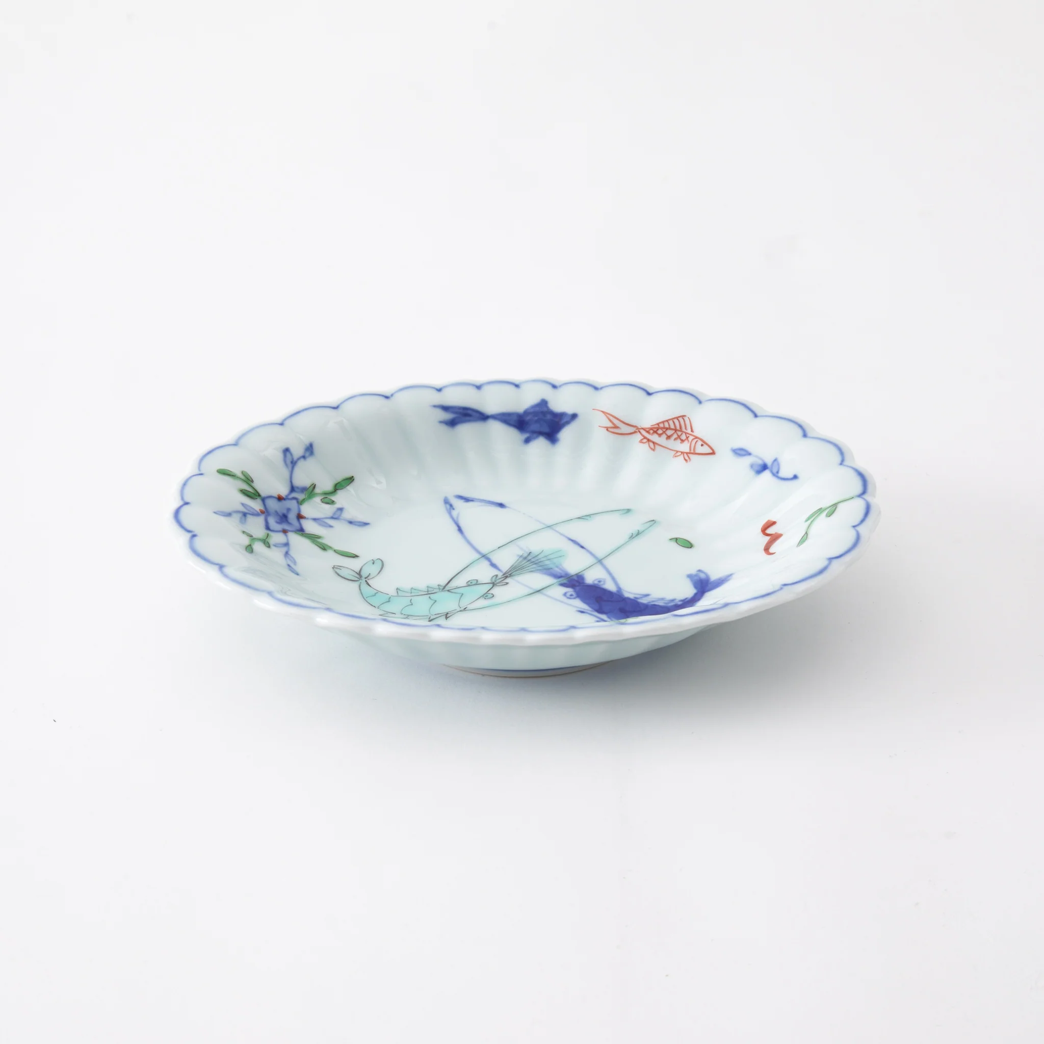Keizan Kiln Arita Twin Lobster Chrysanthemum-Shaped Small Oval Dish - Image 4