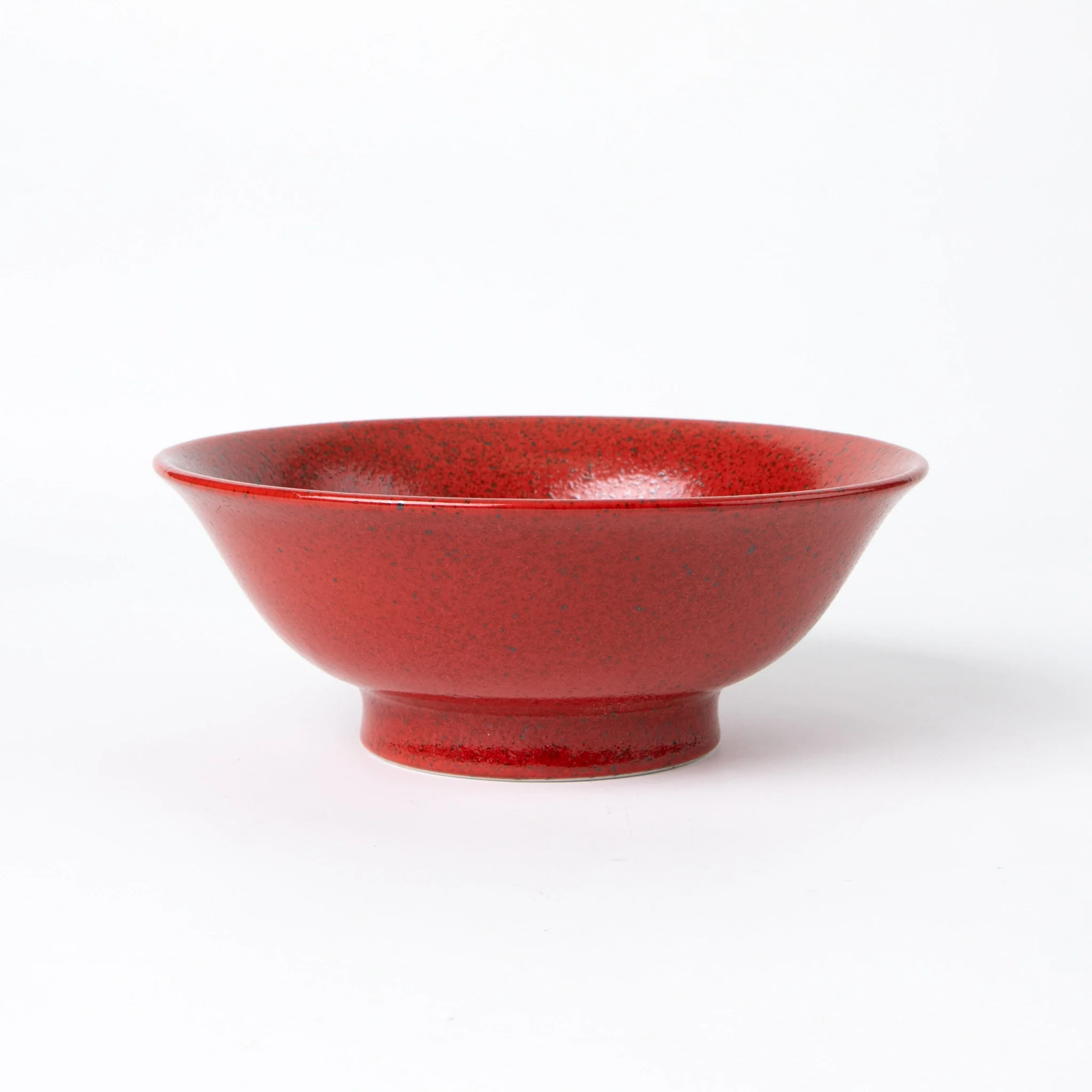 Mino Ware Yuzu Red Speckled Noodle Bowl Set - Image 3