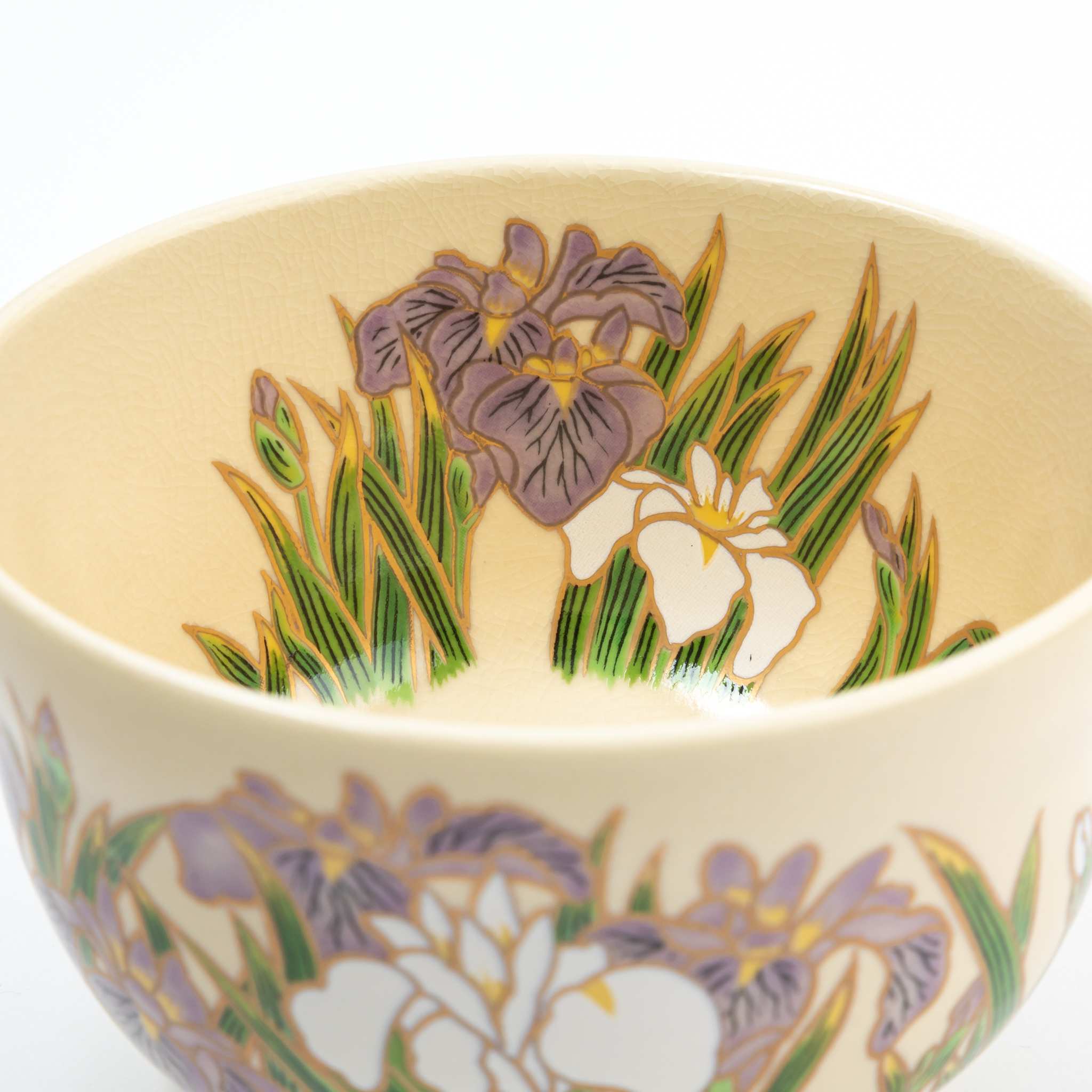 Nisei Matcha Bowl Purple Iris by Eiko Miyaji - Image 3