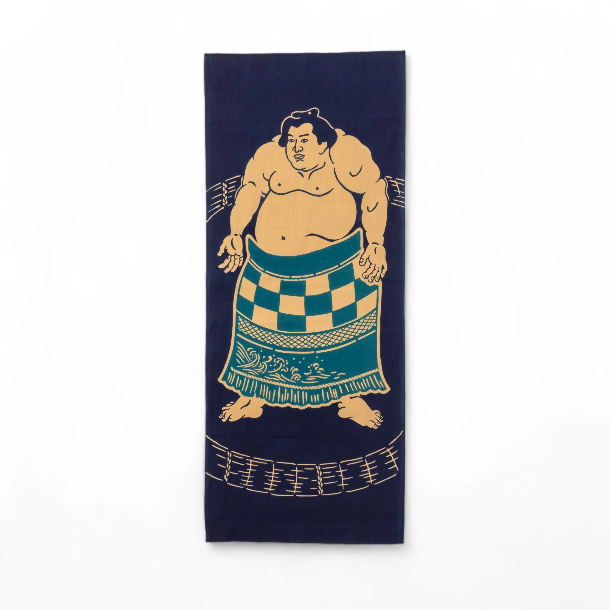 Rienzome Dohyo-iri Sumo Ceremony Tenugui and Display Rods Set - Image 3