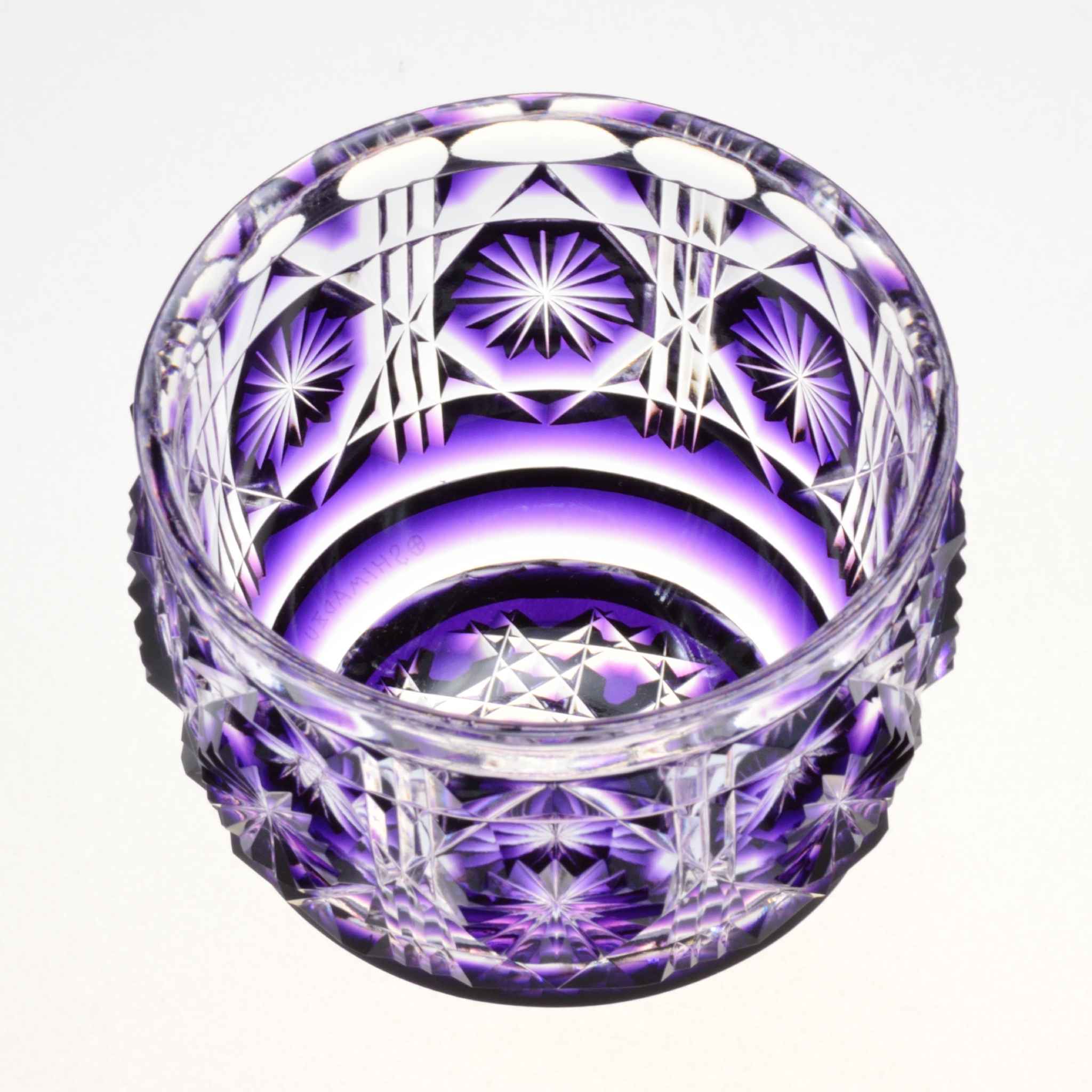 Satsuma Kiriko Large Sake Cup Shimadzu Purple - Image 3
