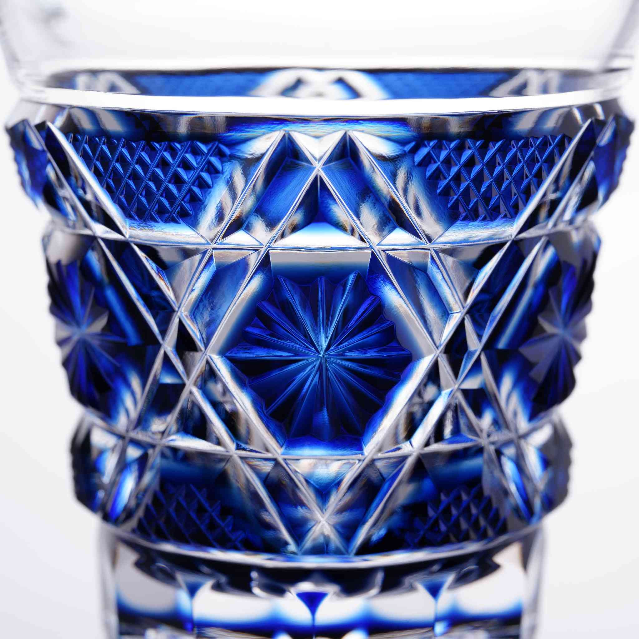 Satsuma Kiriko Sake Glass Indigo - Image 2