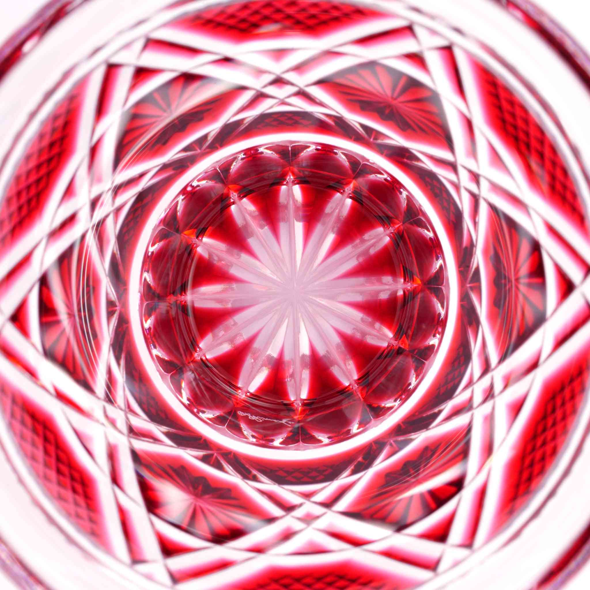 Satsuma Kiriko Sake Glass Red - Image 4