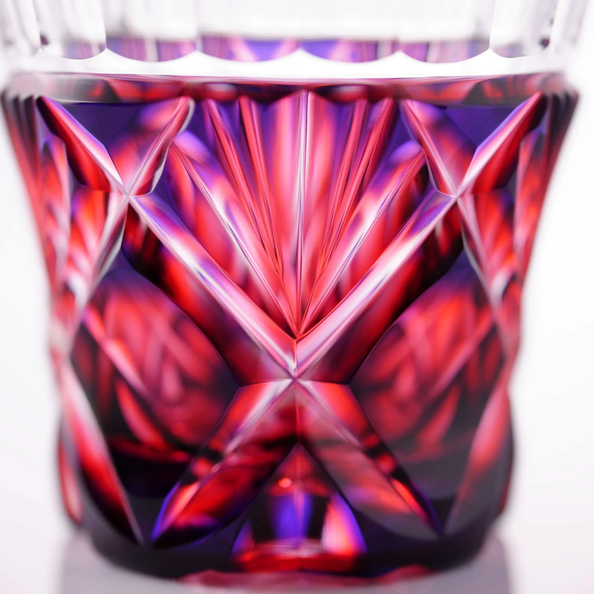 Satsuma Kiriko Two-tone Sake Glass Lapis Red - Image 3