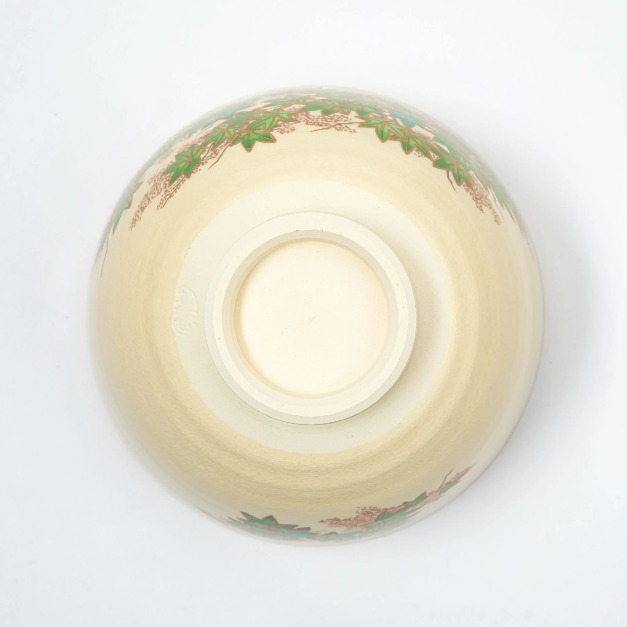 Satsuma Matcha Bowl Blue Mapleleaf by Eiko Miyaji - Image 4